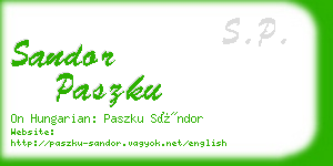 sandor paszku business card